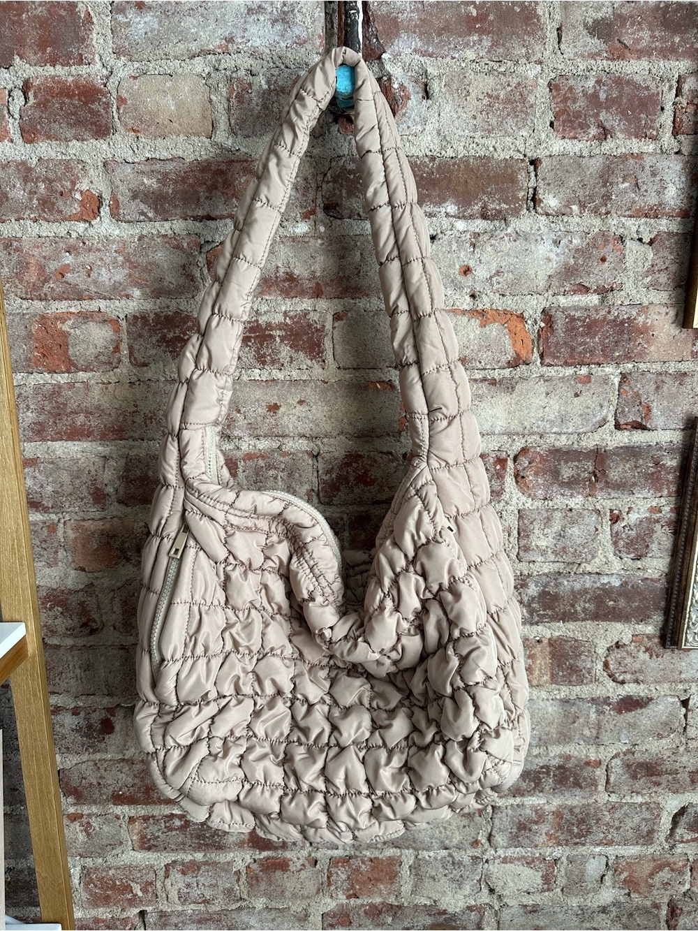 Do Everything in Love Quilted Bag in Beige